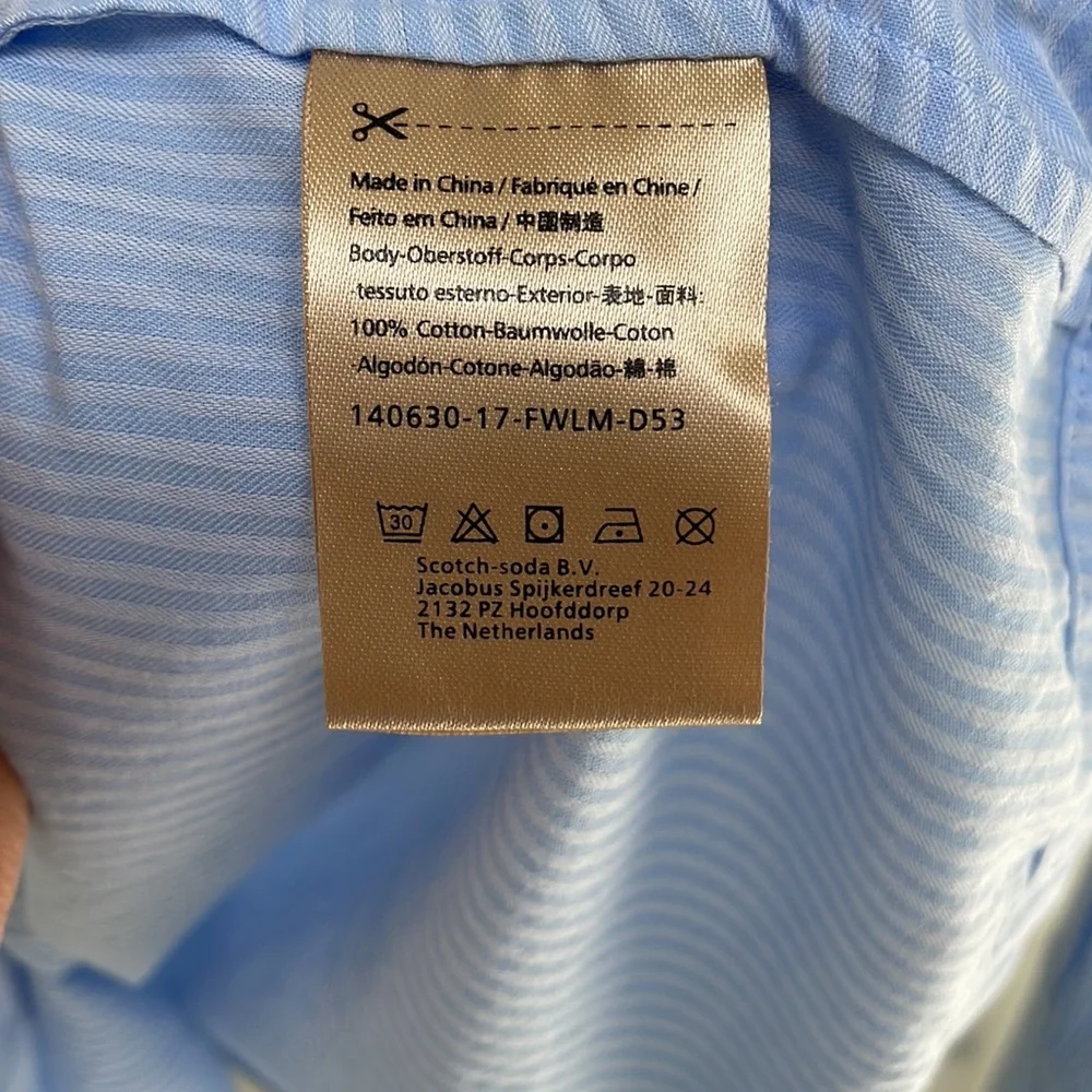 Scotch & Soda Light Blue Striped Button-Down Shirt - Picture 5 of 8